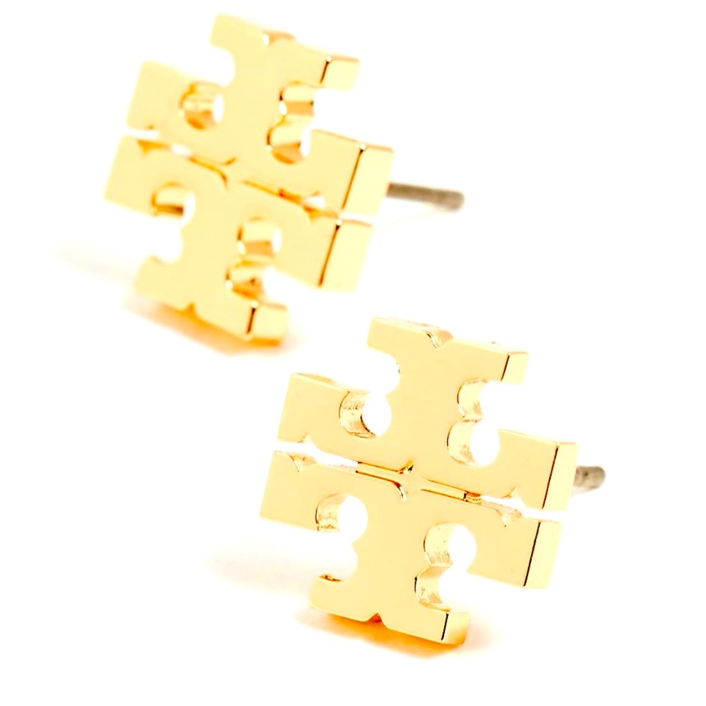 Tory Burch gold moondance logo stud earrings